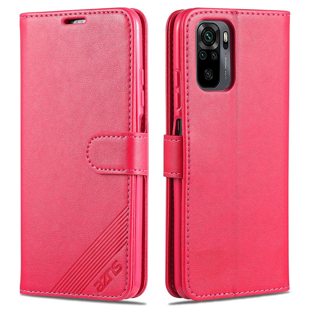 AZNS Wallet Stand Leather Protective Shell for Xiaomi Poco M5s 4G / Redmi Note 10 4G / Note 10S 4G