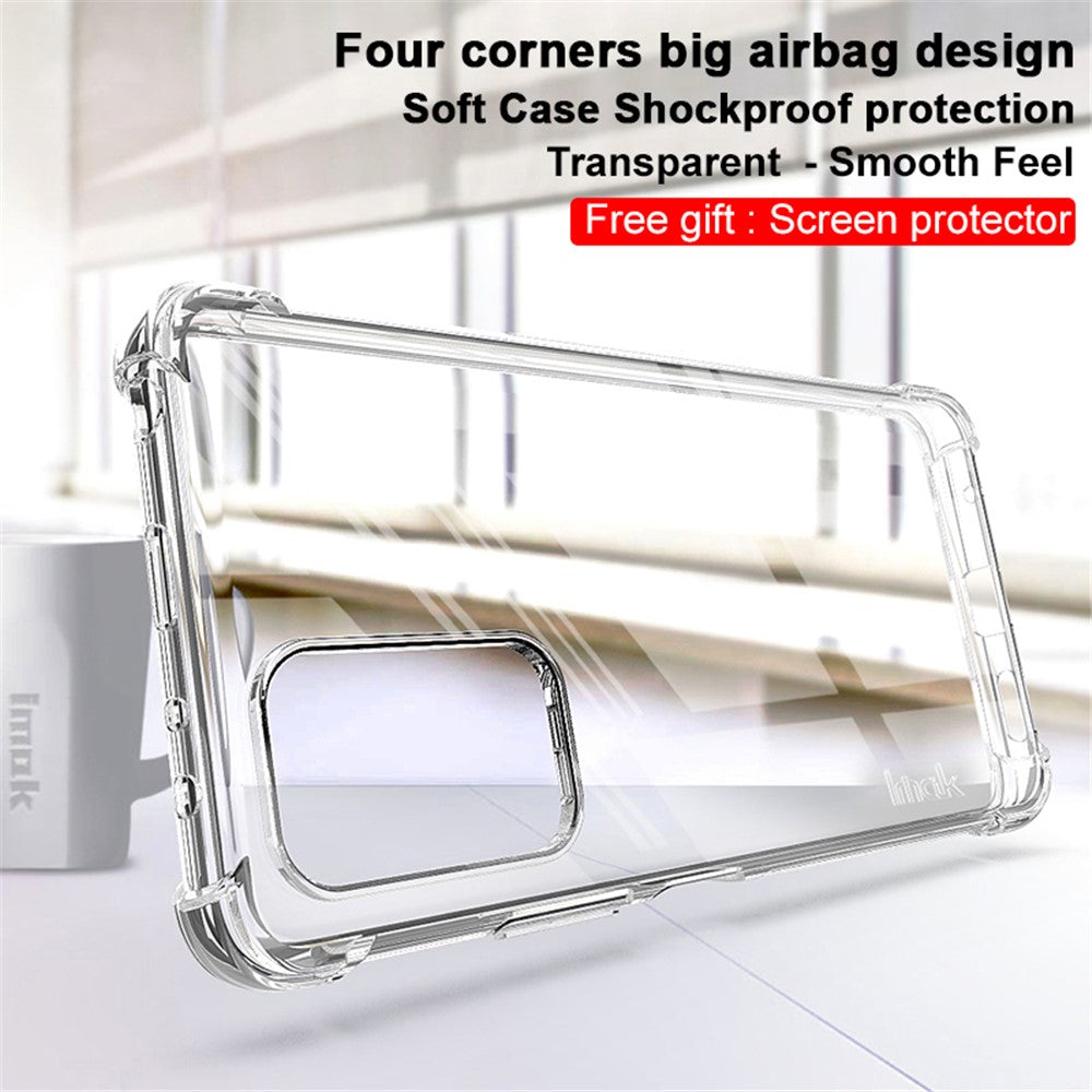 IMAK Full Body Rugged Soft TPU Cover Slim Shockproof Phone Bumper with Screen Protector for Xiaomi Redmi Note 10 Pro Max / Note 10 Pro 4G (Global) / Note 10 Pro 4G (India)