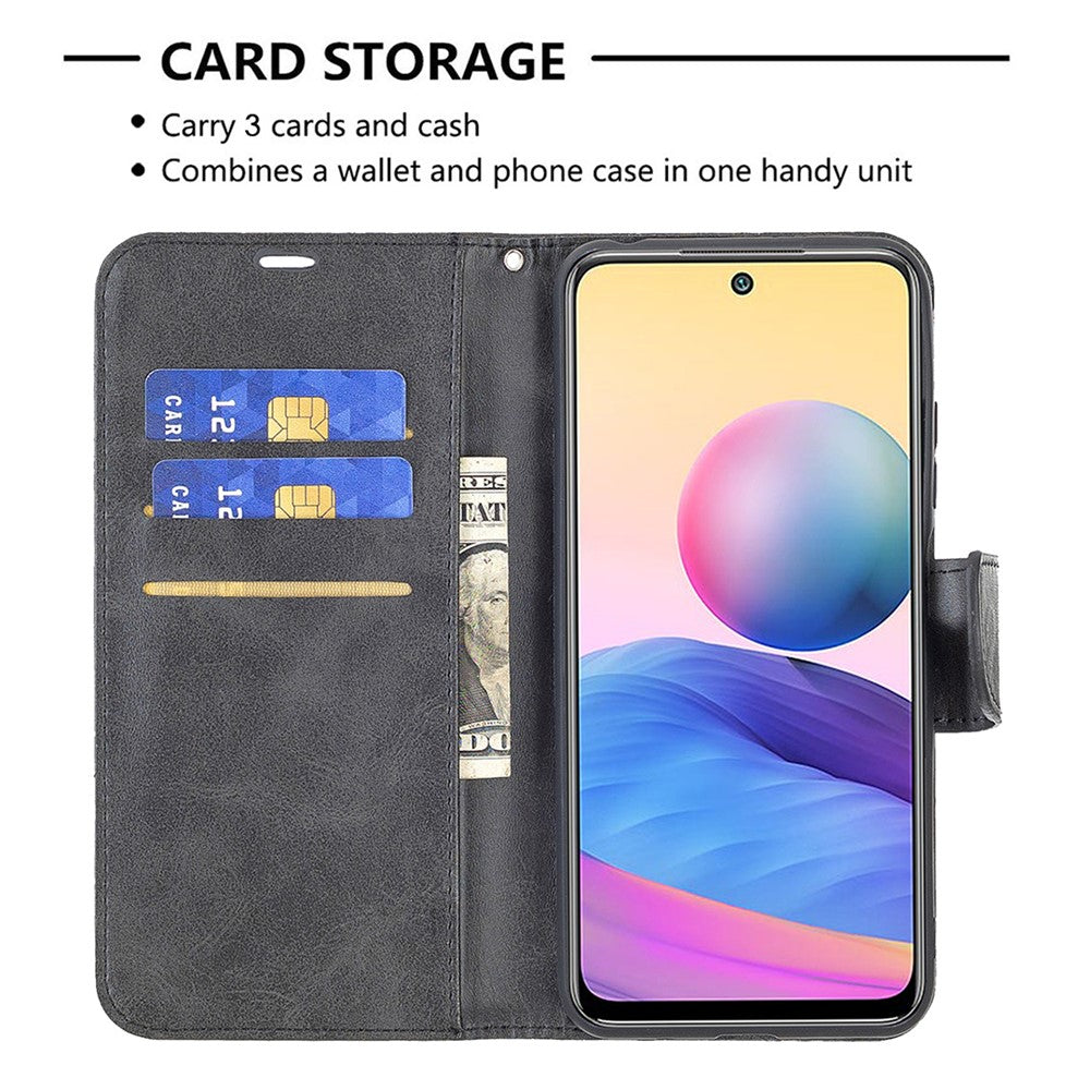 All-Inclusive Shockproof Stand Sheepskin Texture Wallet Flip Wallet Phone Cover for Xiaomi Redmi Note 10 5G / Poco M3 Pro 5G / 4G