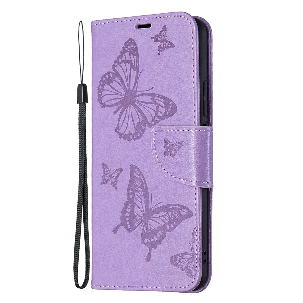 Imprint Butterfly Pattern Leather Stand Wallet Case with Strap for Xiaomi Mi 11 Lite 4G / 5G  / 11 Lite 5G NE
