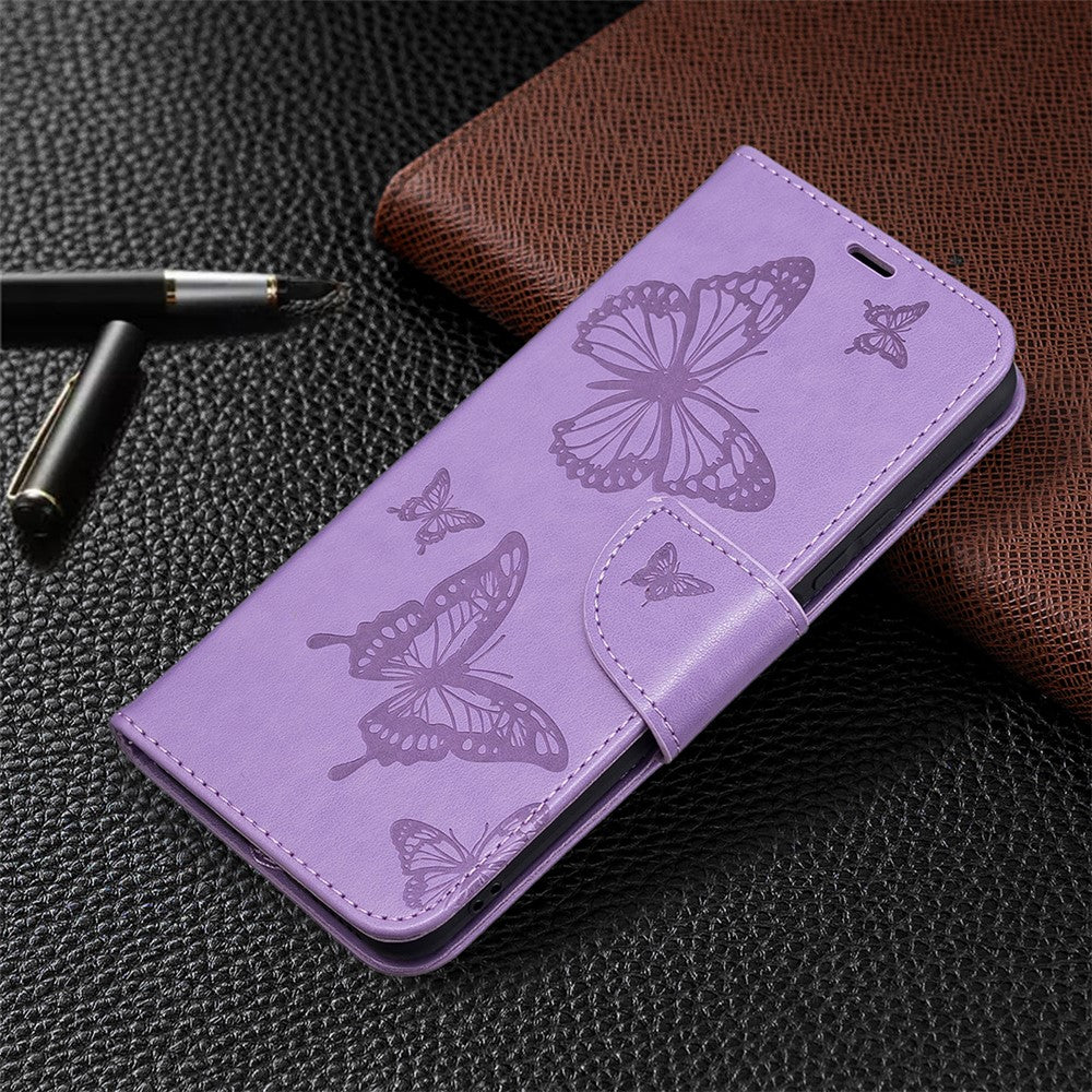 Imprint Butterfly Pattern Leather Stand Wallet Case with Strap for Xiaomi Mi 11 Lite 4G / 5G  / 11 Lite 5G NE
