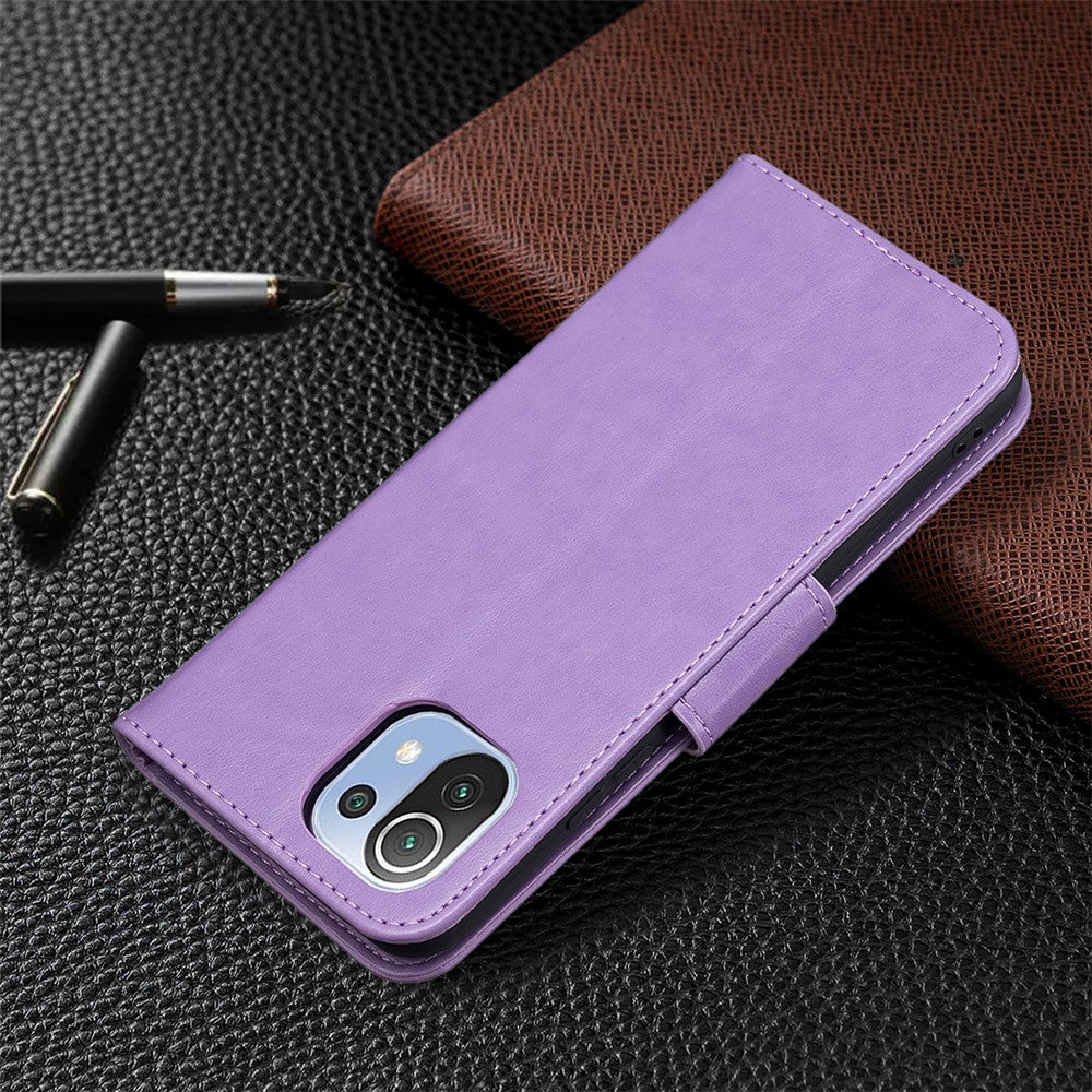 Imprint Butterfly Pattern Leather Stand Wallet Case with Strap for Xiaomi Mi 11 Lite 4G / 5G  / 11 Lite 5G NE