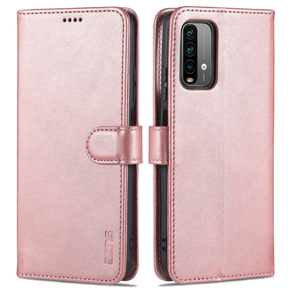 AZNS All-round Wallet Stand Design PU Leather Phone Cover Case for Xiaomi Redmi 9T/9 Power/Note 9 4G (Qualcomm Snapdragon 662)/Poco M3