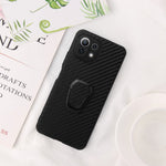 Full Body Scratch Resistant PU + TPU Ring-Shape Kickstand Protective Phone Cover for Xiaomi Mi 11 Lite 4G / 5G /11 Lite 5G NE