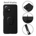 Full Body Scratch Resistant PU + TPU Ring-Shape Kickstand Protective Phone Cover for Xiaomi Mi 11 Lite 4G / 5G /11 Lite 5G NE