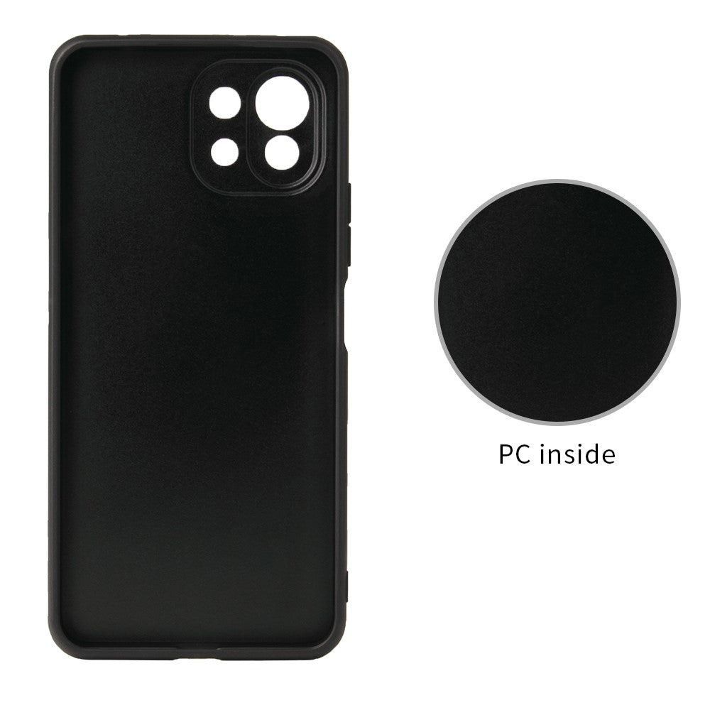 Full Body Scratch Resistant PU + TPU Ring-Shape Kickstand Protective Phone Cover for Xiaomi Mi 11 Lite 4G / 5G /11 Lite 5G NE