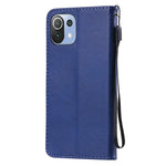 For Xiaomi Mi 11 Lite 4G / 5G  / 11 Lite 5G NE Case Solid Color Leather Mobile Cover Wallet Stand with Strap