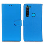 Fullt skyddande klassiskt litchitexturerat läderfodral med plånboksdesign för Xiaomi Redmi Note 8 2021