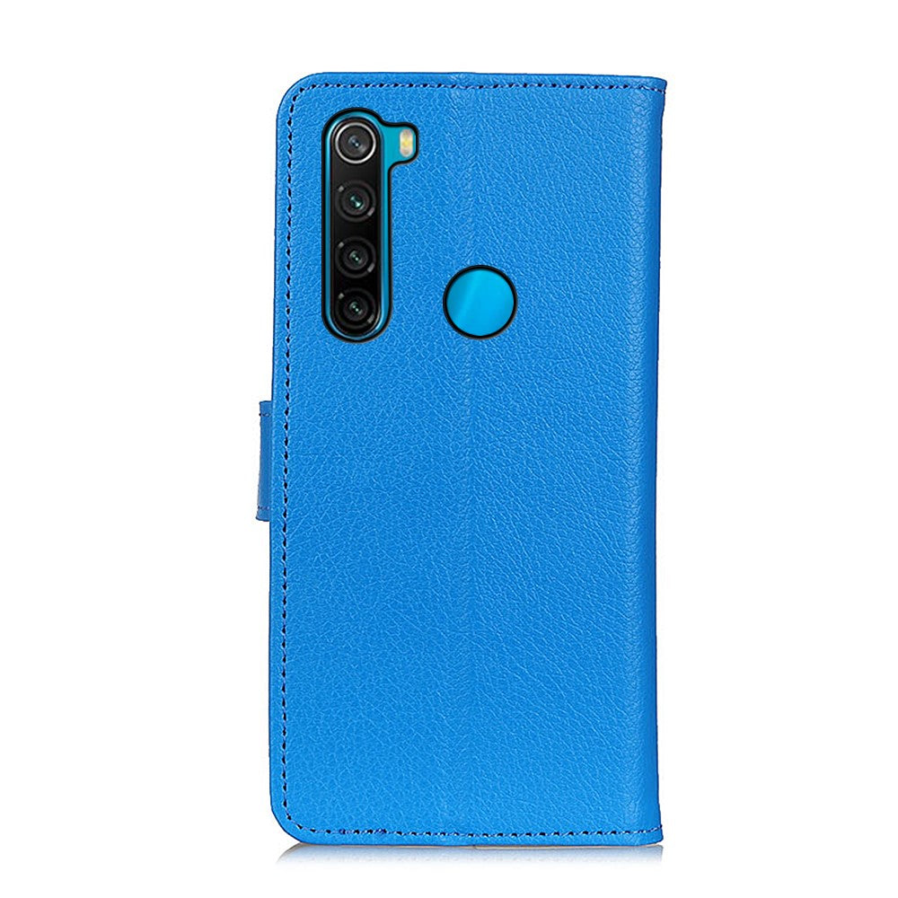 Fullt skyddande klassiskt litchitexturerat läderfodral med plånboksdesign för Xiaomi Redmi Note 8 2021