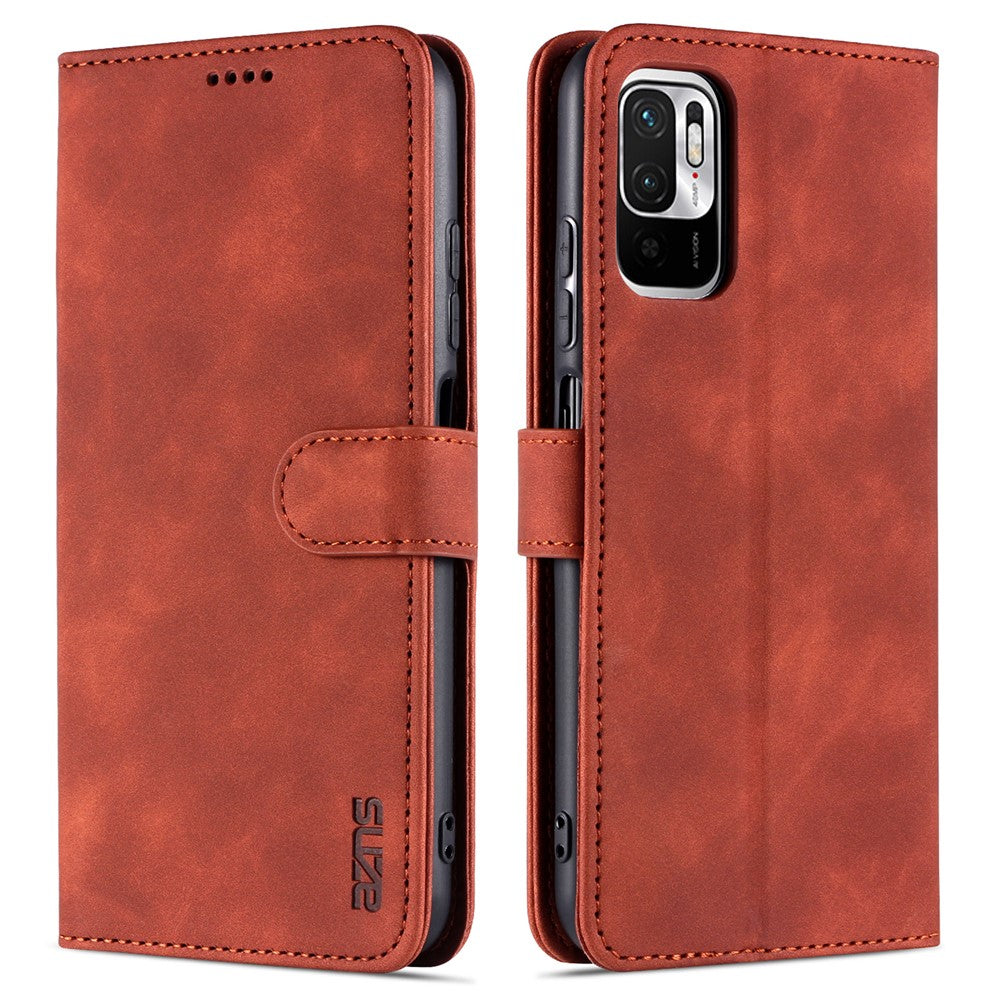 AZNS All-round Protection Wallet Design PU Leather Phone Stand Cover Case for Xiaomi Redmi Note 10 5G/Poco M3 Pro 4G/Poco M3 Pro 5G