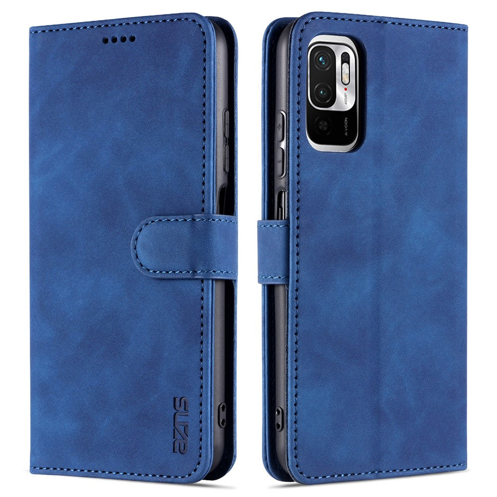 AZNS All-round Protection Wallet Design PU Leather Phone Stand Cover Case for Xiaomi Redmi Note 10 5G/Poco M3 Pro 4G/Poco M3 Pro 5G