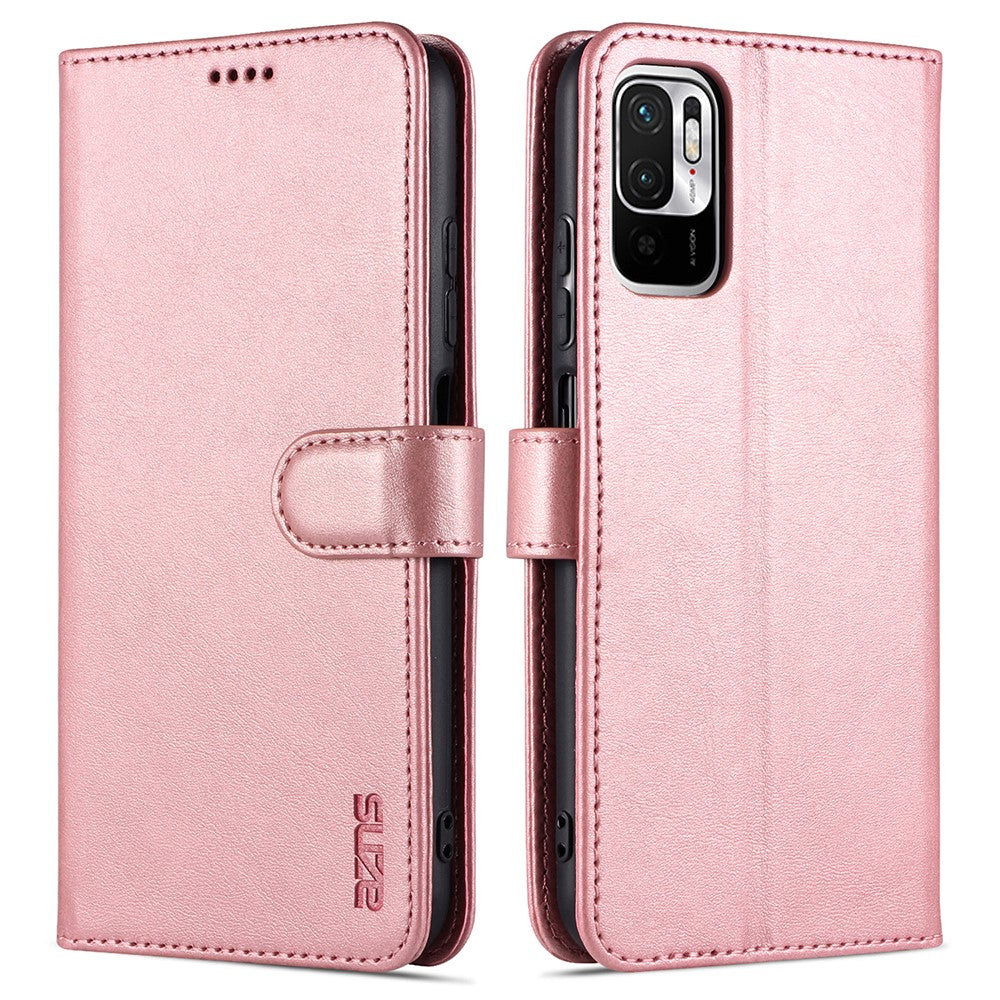 AZNS All-round Protection Wallet Design PU Leather Phone Stand Cover Case for Xiaomi Redmi Note 10 5G/Poco M3 Pro 4G/Poco M3 Pro 5G