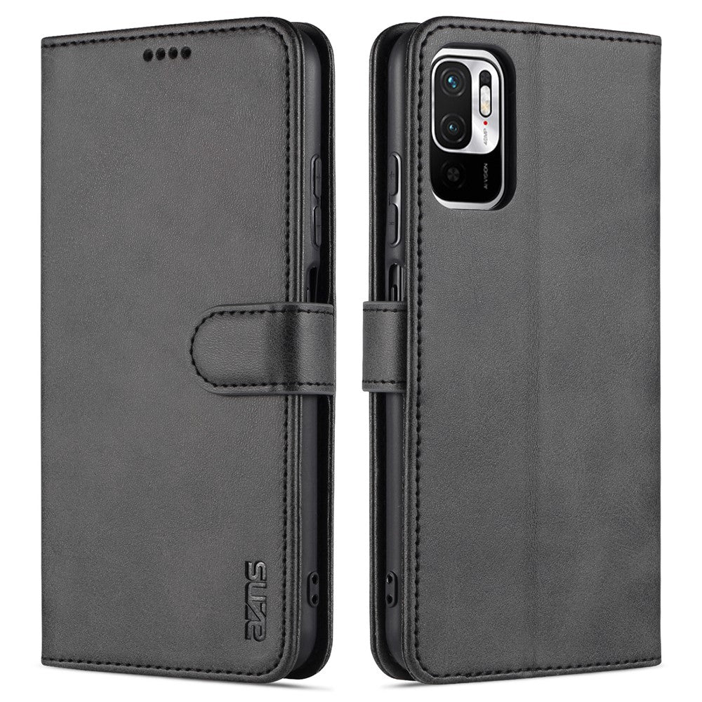 AZNS All-round Protection Wallet Design PU Leather Phone Stand Cover Case for Xiaomi Redmi Note 10 5G/Poco M3 Pro 4G/Poco M3 Pro 5G