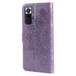 PU Leather Imprint Flowers Pattern Wallet Phone Case with Lanyard for Xiaomi Redmi Note 10 Pro Max / Redmi Note 10 Pro
