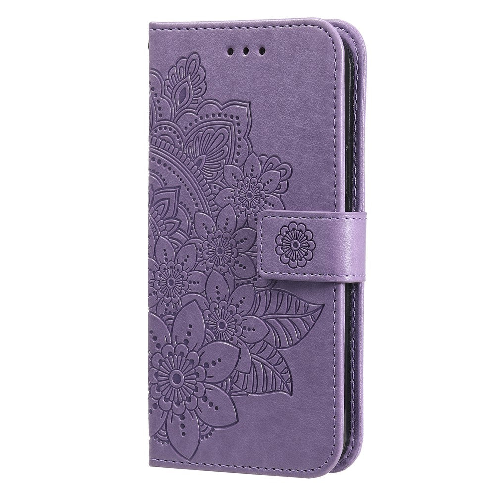 PU Leather Imprint Flowers Pattern Wallet Phone Case with Lanyard for Xiaomi Redmi Note 10 Pro Max / Redmi Note 10 Pro