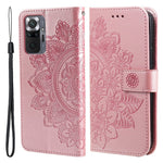 PU Leather Imprint Flowers Pattern Wallet Phone Case with Lanyard for Xiaomi Redmi Note 10 Pro Max / Redmi Note 10 Pro