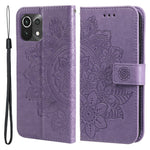 PU Leather Imprint Flowers Pattern Wallet Phone Case with Lanyard for Xiaomi Mi 11 Lite 4G / 5G /11 Lite 5G NE