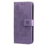 PU Leather Imprint Flowers Pattern Wallet Phone Case with Lanyard for Xiaomi Mi 11 Lite 4G / 5G /11 Lite 5G NE