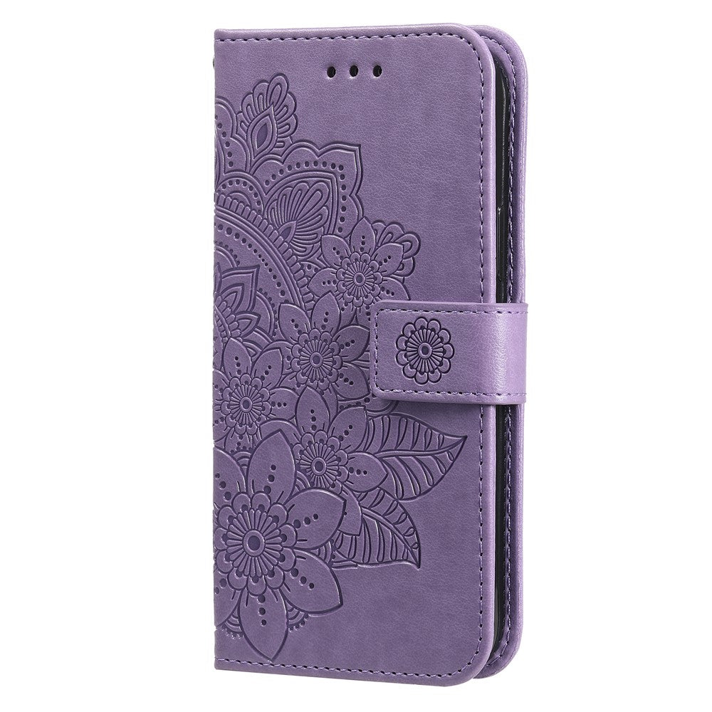 PU Leather Imprint Flowers Pattern Wallet Phone Case with Lanyard for Xiaomi Mi 11 Lite 4G / 5G /11 Lite 5G NE