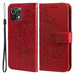 PU Leather Imprint Flowers Pattern Wallet Phone Case with Lanyard for Xiaomi Mi 11 Lite 4G / 5G /11 Lite 5G NE