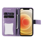 PU Leather Imprint Flowers Pattern Wallet Phone Case with Lanyard for Xiaomi Mi 11