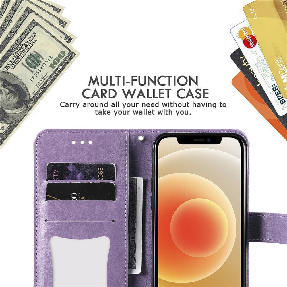 PU Leather Imprint Flowers Pattern Wallet Phone Case with Lanyard for Xiaomi Mi 11