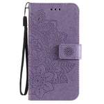 PU Leather Imprint Flowers Pattern Wallet Phone Case with Lanyard for Xiaomi Mi 11