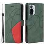 For Xiaomi Redmi Note 10 Pro 4G Leather Case Wallet Stand Color Splicing Phone Cover