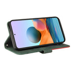 For Xiaomi Redmi Note 10 Pro 4G Leather Case Wallet Stand Color Splicing Phone Cover