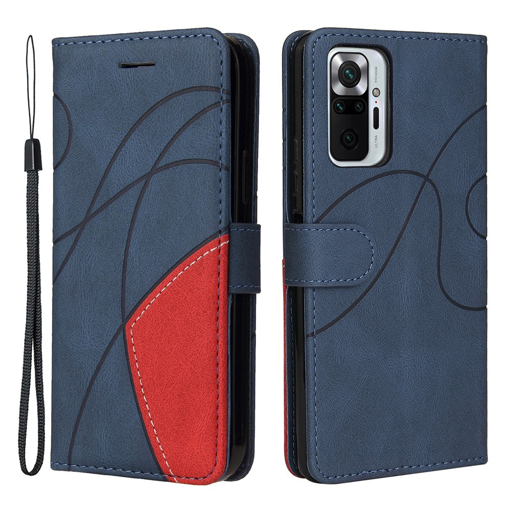 For Xiaomi Redmi Note 10 Pro 4G Leather Case Wallet Stand Color Splicing Phone Cover