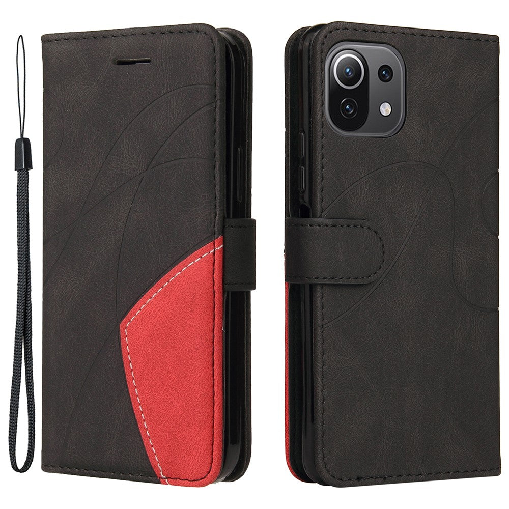 For Xiaomi Mi 11 Lite 4G / 5G  / 11 Lite 5G NE Leather Case Wallet Stand Color Splicing Phone Cover