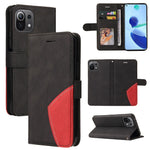 For Xiaomi Mi 11 Lite 4G / 5G  / 11 Lite 5G NE Leather Case Wallet Stand Color Splicing Phone Cover