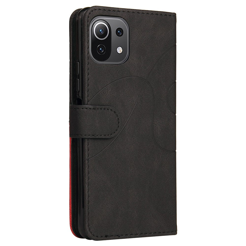 For Xiaomi Mi 11 Lite 4G / 5G  / 11 Lite 5G NE Leather Case Wallet Stand Color Splicing Phone Cover