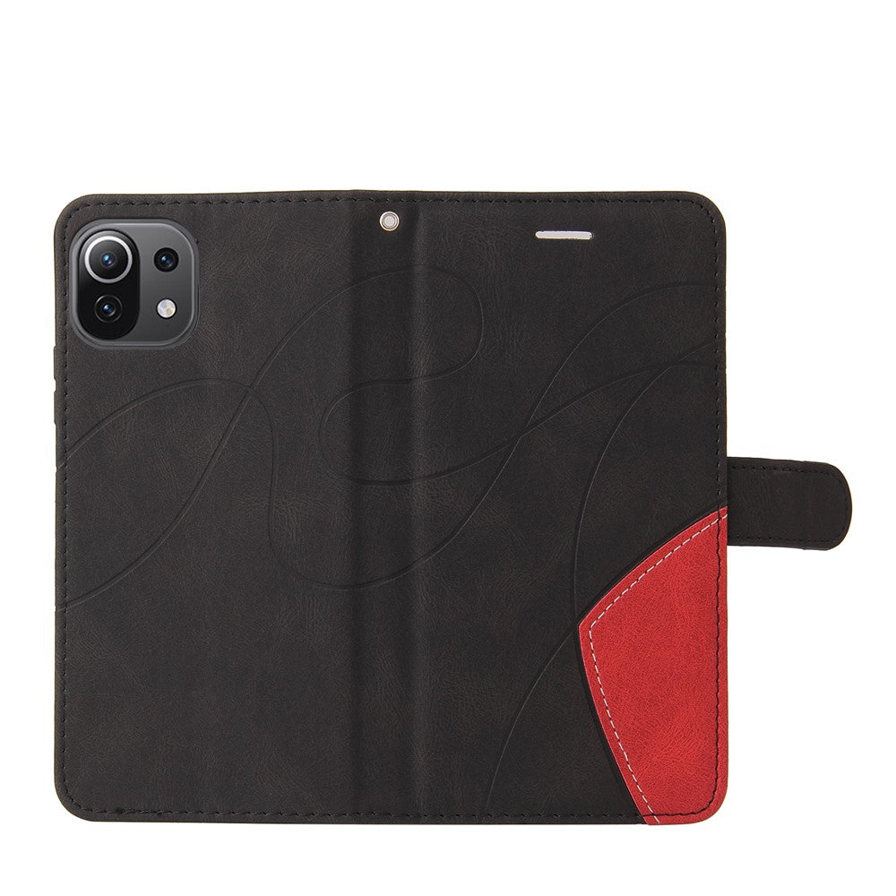 For Xiaomi Mi 11 Lite 4G / 5G  / 11 Lite 5G NE Leather Case Wallet Stand Color Splicing Phone Cover