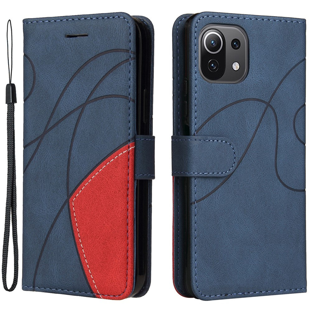 For Xiaomi Mi 11 Lite 4G / 5G  / 11 Lite 5G NE Leather Case Wallet Stand Color Splicing Phone Cover