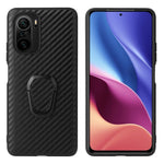 Textured PU Leather Coated PC + TPU Phone Case with Kickstand for Xiaomi Mi 11i / Poco F3 / Redmi K40 / K40 Pro / K40 Pro+