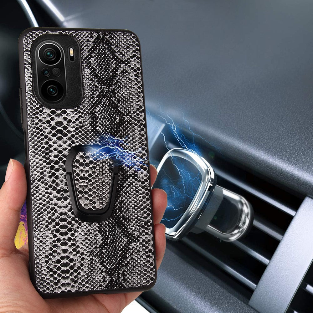 Textured PU Leather Coated PC + TPU Phone Case with Kickstand for Xiaomi Mi 11i / Poco F3 / Redmi K40 / K40 Pro / K40 Pro+