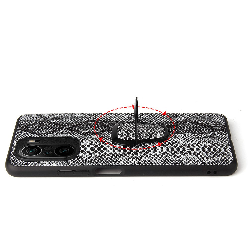 Textured PU Leather Coated PC + TPU Phone Case with Kickstand for Xiaomi Mi 11i / Poco F3 / Redmi K40 / K40 Pro / K40 Pro+