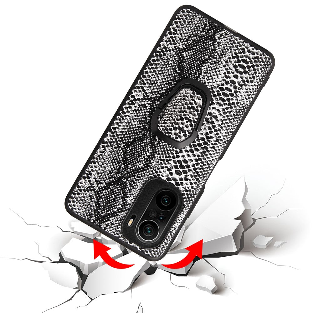 Textured PU Leather Coated PC + TPU Phone Case with Kickstand for Xiaomi Mi 11i / Poco F3 / Redmi K40 / K40 Pro / K40 Pro+
