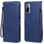 For Xiaomi Redmi Note 10 5G / Poco M3 Pro 5G Case Solid Color Leather Mobile Cover Wallet Stand with Strap