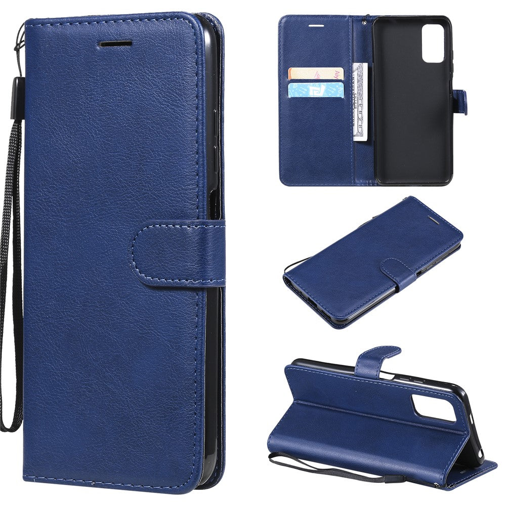 For Xiaomi Redmi Note 10 5G / Poco M3 Pro 5G Case Solid Color Leather Mobile Cover Wallet Stand with Strap