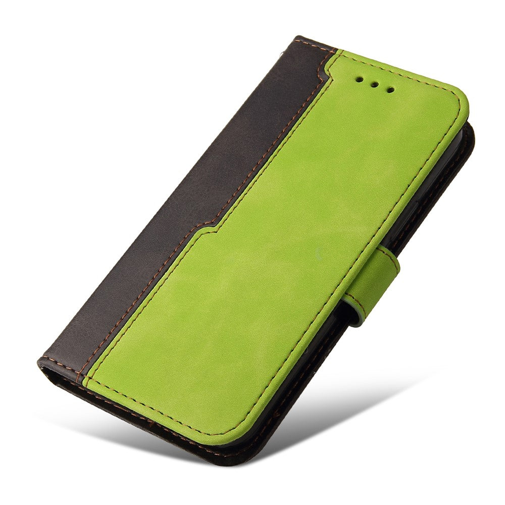 Fashion Color Splicing PU Leather Wallet Flip Protective Case Cover with Wrist Strap Magnetic Clasp for Xiaomi Redmi Note 10 5G / Note 10T 5G / Poco M3 Pro 5G / 4G