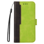 Fashion Color Splicing PU Leather Wallet Flip Protective Case Cover with Wrist Strap Magnetic Clasp for Xiaomi Redmi Note 10 5G / Note 10T 5G / Poco M3 Pro 5G / 4G