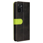 Fashion Color Splicing PU Leather Wallet Flip Protective Case Cover with Wrist Strap Magnetic Clasp for Xiaomi Redmi Note 10 5G / Note 10T 5G / Poco M3 Pro 5G / 4G