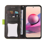 Fashion Color Splicing PU Leather Wallet Flip Protective Case Cover with Wrist Strap Magnetic Clasp for Xiaomi Redmi Note 10 5G / Note 10T 5G / Poco M3 Pro 5G / 4G