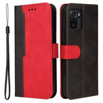 Fashion Color Splicing PU Leather Wallet Flip Protective Case Cover with Wrist Strap Magnetic Clasp for Xiaomi Redmi Note 10 5G / Note 10T 5G / Poco M3 Pro 5G / 4G