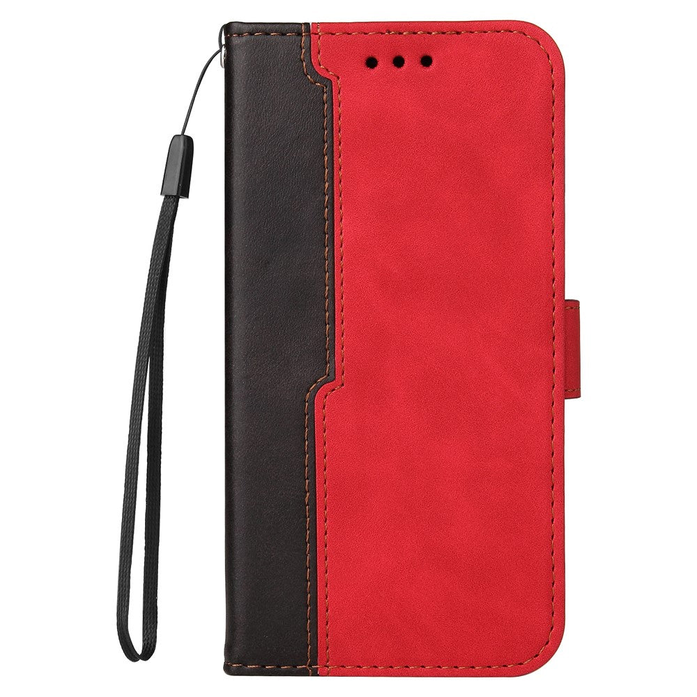 Two-Color Stitching Business Style Magnetic Soft PU Shockproof Flip Cover Wallet with Strap for Xiaomi Mi 11