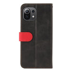 Two-Color Stitching Business Style Magnetic Soft PU Shockproof Flip Cover Wallet with Strap for Xiaomi Mi 11