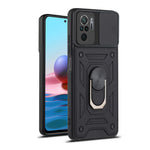 Camera Slide Shockproof Phone Case Cover with Kickstand for Xiaomi Redmi Note 10 4G / 10S 4G / Poco M5s 4G