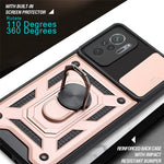 Camera Slide Shockproof Phone Case Cover with Kickstand for Xiaomi Redmi Note 10 4G / 10S 4G / Poco M5s 4G
